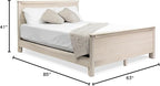 Solid Hardwood Deluxe Platform Bed Frame, Headboard, Footboard & Slats, Quality Crafted in Pennsylvania, USA from Poplar by Mennonite Artisans, No Box Spring Needed, Easy Assembly
