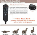 Power Lift Recliner Chair for Adults Elderly Lay Flat Velvet Recliners with Massage Heating, Extended Footrest, Wireless Charging Device, USB Ports, Cup Holder, Lumbar Pillow