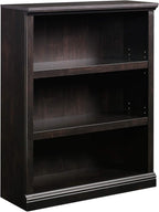 Sauder 3 Tier Book Shelf Wooden Bookcase Multipurpose Bookshelf for Home Office, Living Room, in Estate Black
