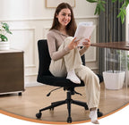 NYPOT Armless Desk Chair with Wheels for Criss Cross Sitting - Cross Legged Wide Armless Chair - Adjustable Vanity 360° Swivel Stool and 120° Rocking Wide Seat Comfy for Home and Office, Black Velvet