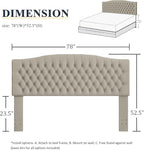 King Headboard Only, Upholstered Headboard King for Adjustable Bed Linen Tufted Calking Size Wall Mounted Head Board with Solid Wood Legs Head Board, Linen