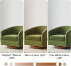 CHITA Swivel Accent Chair, FSC Certified Upholstered Velvet Barrel Chair for Living Room, Fully Assembled, Forest Green