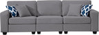 Legend Vansen Modular Sectional Sofa U Shaped Couch with Ottoman Modern Reversible Corner Sectional Couch for Living Room (Dark Grey, 2+3 with Ottoman)