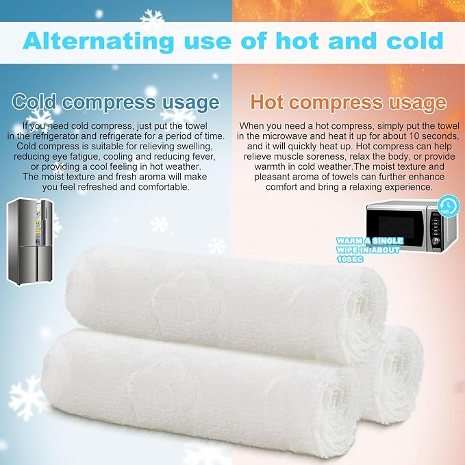 Moist Cotton Towel Bulk Moist Towelettes Individually Wrapped 8.7" x 8.7",White Towel Services,Refreshment Pre Moistened Towels for Travel Sport Party Spa Dentist (1 Count (Pack of 400), Unscented)