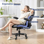 Brage Living 400LBS Big and Tall Office Chair, Leather Executive Desk Chair with Padded Flip-up Arms, Heavy Duty Swivel Rolling Computer Chair for Home Office, Black