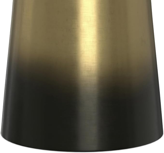 SIMPLIHOME Toby Metal Table - 17 inch Wide Solid Iron Drum Accent Table in Gold and Black Ombre, Industrial Side or End Table for Living Room or Entryway with Sculptural Design, Assembled