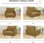 Oversized Accent Chair for Living Room Chairs Reading Arm Chair Comfy Modern Single Sofa Side Chairs with Metal Legs & Soft Cushion for Bedroom, Waiting Room (Chenille Pumpin, Set of 2)