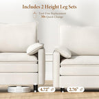 Vesgantti 142" Oversized Sectional Sofa Bed, 8-Seater Modular Sleeper Cloud Couch with Movable Ottoman, Chenille Convertible Sofa Set Deep Seat Couches for Living Room, Bedroom and Apartment, White