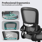 TRALT Office Chair - Ergonomic Desk Chair with Adjustable Lumbar Support, Mesh Computer Chair, Executive Chair for Home Office Comfortable Lumbar Support (Fog Gray)