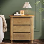 Tribesigns Modern Side Table with 3 Drawers for Living Room, 23.62" Wide Farmhouse End Table for Couch Sofa, Rustic Brown