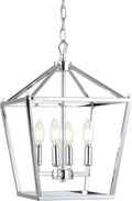 JONATHAN Y JYL7436C Pagoda Lantern Dimmable Adjustable Metal LED Pendant Classic Traditional Farmhouse Dining Room Living Room Kitchen Foyer Bedroom Hallway, 12 in, Chrome