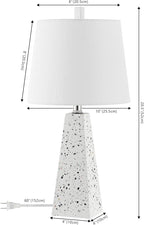JONATHAN Y JYL1037B-SET2 Owen 20.5" Resin LED Table Lamp Contemporary, Office, Living Room, Family Room, Dining Room, Bedroom, Hallway, Foyer, White Terrazzo (Set of 2)
