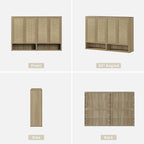 SICOTAS Rattan Shoe Storage Cabinet - Modular Shoe Cabinets with Door Tall Large Shoe Cabinet Storage for Entryway - 65.6" Wide Modular Cabinet for Hallway, Living Room