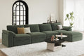 EASE MOOSE Oversized Sectional Sofa with Ottoman,Comfty L Shape Sectional Deep seat Modular Sofa,Cloud Couch for Living Room, Removable Cover,Green