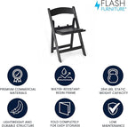 Flash Furniture Hercules Kids Black Resin Folding Chair with Black Vinyl Padded Seat