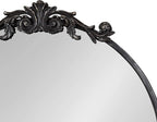 Kate and Laurel Arendahl Ornate Glam Round Mirror, 24 Inch Diameter, Black, Dramatic Baroque Style Wall Mirror for Vintage Antique Inspired Home Decor Aesthetic