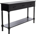 SAFAVIEH Home Collection Peyton Black 3-Drawer Lower Shelf Console Table CNS5705B
