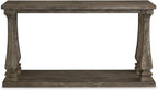 Signature Design by Ashley Johnelle Casual Sofa Table, Plank-look Framed Tabletop, Weathered Finish, Elm Veneers and Wood, 60" W x 18" D x 31.88" H, Gray