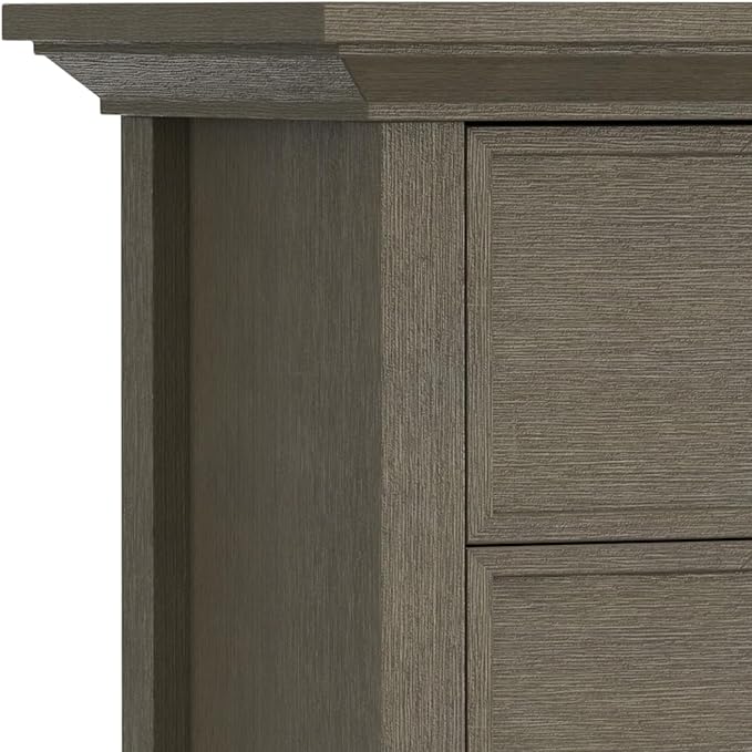 SIMPLIHOME Redmond SOLID WOOD 39 inch Wide Transitional Medium Storage Cabinet in Farmhouse Grey for the Living Room, Entryway and Family Room