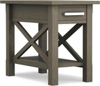 SIMPLIHOME Kitchener SOLID WOOD 14 inch Wide Rectangle Contemporary Narrow Side Table in Farmhouse Grey for the Living Room and Bedroom