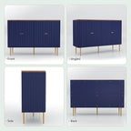 HLR Sideboard Buffet Cabinet, 48" Modern Accent Cabinet with 4 Door and Removable Shelves, Credenza with Storage for Living Room, Dinning Room, Entryway, Blue