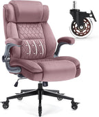 Large High Back Office Chair with Flip Arms- Executive Desk Chair with Locking Wheels, Adjustable Lumbar Support, Ergonomic Breathable Fabric Computer Chair Prevents Cats Scratching