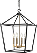 JONATHAN Y JYL7437D Pagoda Lantern Dimmable Adjustable Metal LED Pendant Classic Traditional Farmhouse Dining Room Living Room Kitchen Foyer Bedroom Hallway, 16 in, Oil Rubbed Bronze