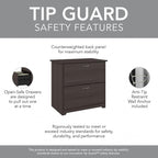 Bush Furniture Cabot 2 Drawer Lateral File Cabinet in Heather Gray, Home Office Chest for Letter, Legal, and A4-size Document Storage