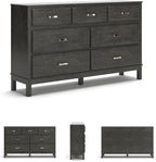 Signature Design by Ashley Caitbrook Contemporary 7 Drawer Dresser with Dovetail Construction, Weathered Gray