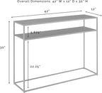 Crosley Furniture Braxton Sofa Console Table with Storage Shelf for Hall, Entryway, or Living Room, Matte Black