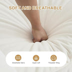 Modular Sectional Sofa, U-Shaped Cloud Sofa with Deep Seat, 111.5 Inch Chenille Sofa with Cushions, 3-Self Sectional Sofa for Living Room Apartment, White