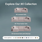 ROVE LAB M1 Modular Sectional Sofa with Ottoman, Sofa in a Box, PetFriendly Modular Couch, Spill-Resistant,Sustainable, Stylish, Modern Sectional Couch for Living Room with SmartFoam Comfort