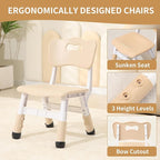 Toddler Table and 2 Chairs, Height-Adjustable Kids Table and Chairs Set, 31.5''L x 23.6''W Children Activity Table for Boys and Girls Aged 3-8