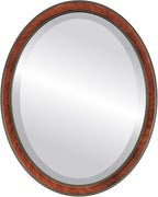 OVALCREST Oval Beveled Wall Mirror for Home Decor - Toronto Style - Vintage Walnut - 26" x 20"