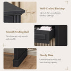 Farmhouse Executive Desk, 48 Inch Computer Desk with 2 Drawers, Simple Home Office Writing Desk Workstation for Bedroom Study Small Spaces, Black