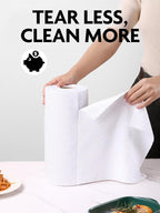 Fantasticlean Microfiber Cleaning Cloth Roll -90 Pack, Tear Away Microfiber Towels, 12" x 12", Reusable, Washable, Scratch Free, Ultra Absorbent Dishcloth for Car, Home Supplies, Pet, Kitchen (White)