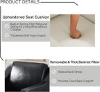 UIXE Swivel Accent Chair Set of 2, Faux Leather Upholstered Arm Chair for Living Room, Modern Club Armchair Comfy Single Sofa Bedroom Reading Seat with Lumbar Pillow - Black