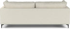 SIMPLIHOME Ava Sofa and Ottoman in 100% Recycled Polyester Performance Fabric, Cream, 90-inch-wide 3-Seater Couch and Matching 36-inch-wide Table Ottoman for Living Room, 2-Piece Set