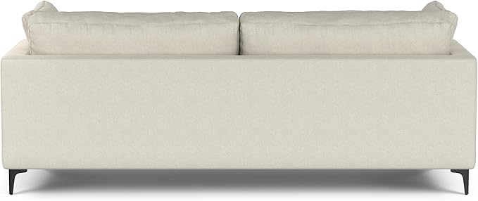 SIMPLIHOME Ava Sofa in 100% Recycled Polyester Tightly Woven Performance Fabric, Cream, 90-inches Wide, Handcrafted Mid-Century Modern Style Sofa for Living Room or Couch for Family Room