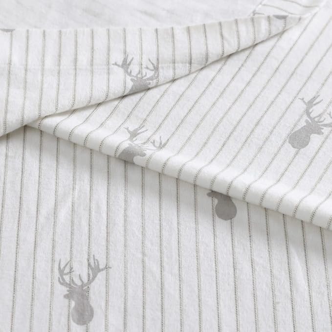 Eddie Bauer - King Sheets, Cotton Flannel Bedding Set, Brushed For Extra Softness, Cozy Home Decor (Deer Lodge, King)