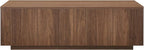 Henn&Hart 48" Rectangular Low-Profile Wood Coffee Table for Living Room, Family Room, or Office, Satin Walnut