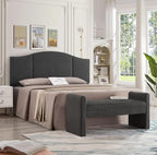 24KF Middle Century Upholstered Foldable California King Size Headboard,Comfortable Boucle Teddy Fabric Headboard King/CA King, 6033-K-Dark Gray