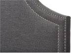 Urban Upmarket Modern and Contemporary Fabric Upholstered Headboard, Nailded Trim Head Board Grey/Queen