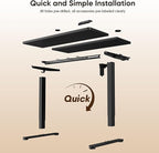 Monomi Standing Desk, 39.4‘’ Small Sit Stand up Height Adjustable Electric Standing Desk with 3 Memory Setting, Ergonomic Home Office Computer Desk, Black