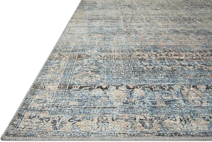 Loloi Amber Lewis Billie Collection BIL-05 Denim/Blush 8'-6" x 11'-6", 0.19" Thick Area Rug