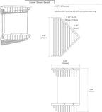 Gatco 1475 Tub and Shower Corner Caddy, Chrome