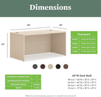 HON MOD Executive Desk 60-Inch Large Computer Desk Shell, Thick Wooden Laminate, Modern Table with Cord Management, 60" W x 30" D x 29" H, Desert Oak