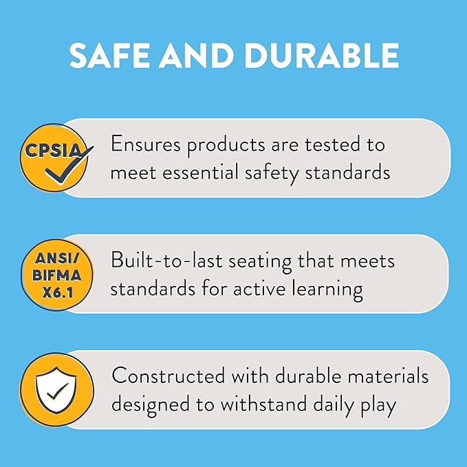 Stackable School Chairs, 12", Kids Furniture, Blue, 10-Pack
