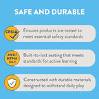 Stackable School Chairs, 12", Kids Furniture, Grey, 4-Pack