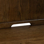 Liberty Furniture Carolina Park Credenza & Hutch with LED Light, Keyboard Tray, File Storage for Home Office- Amber Brown Oak Wood